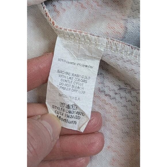 Hello Miz Maternity Medium Bodycon Dress Gray Pink Floral Stretch Side Ruching - Picture 7 of 7